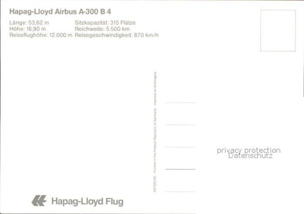 Flugzeuge Zivil Hapag Lloyd A-300B4 – Bild 2