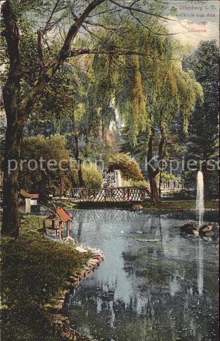 Offenburg Partie aus den Zwingeranlagen Park Teic