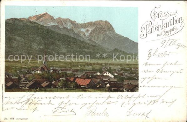 Partenkirchen Gesamtansicht mit Zugspitze Wetterstein