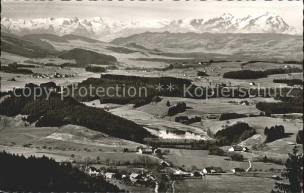 Grossholzleute Panorama mit Hengelesweiher und Säntisg