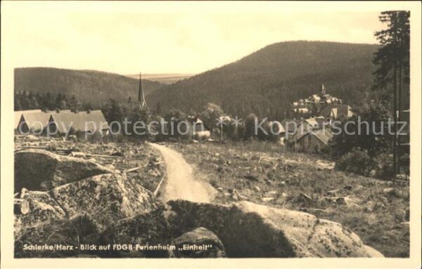 Schierke Harz Blick auf FDGB Ferienheim Einheit