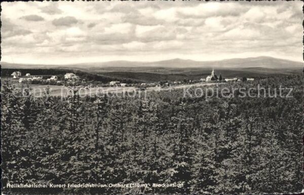 Friedrichsbrunn Harz Panorama Blick zum Brocken Heilklimatis