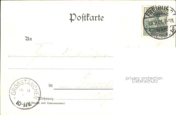 Freiburg Breisgau Stadtbild mit Münster Künstlerkarte – Bild 2