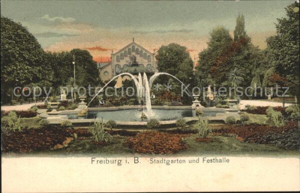Freiburg Breisgau Stadtgarten Fontäne Festhalle