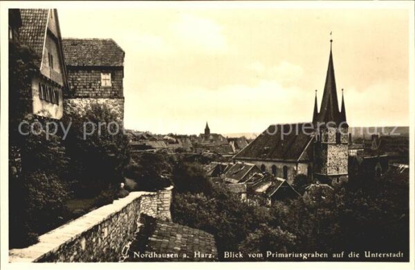 Nordhausen Thueringen Blick vom Primariusgraben auf die Unter
