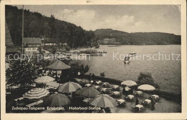 Kriebstein Zschopau Talsperre Motorboot Station Re