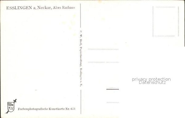 Esslingen Neckar Altes Rathaus Giebel Brunnen Kunstkarte – Bild 2