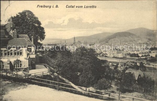 Freiburg Breisgau Panorama Blick vom Loretto Berg Gasthau