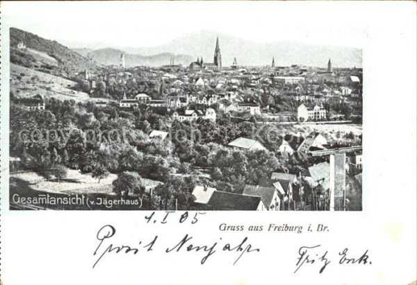 Freiburg Breisgau Gesamtansicht vom Jägerhaus
