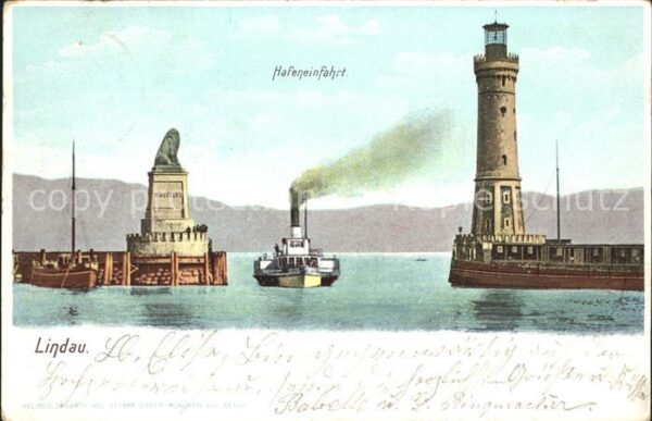 Lindau Bodensee Hafeneinfahrt Bayerischer Löwe Leuchttu