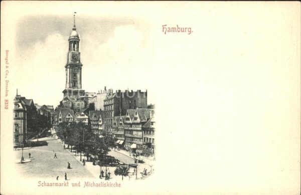 Hamburg Schaarmarkt und Michaeliskirche