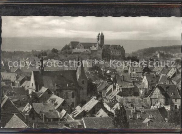 Quedlinburg Blick über die Altstadt Schloss
