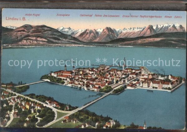 Lindau Bodensee aus der Vogelperspektive Schweizer Alpe
