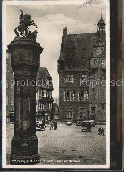 Marburg Lahn Marktbrunnen am Rathaus
