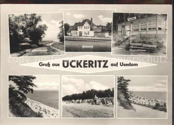 Ueckeritz Usedom Achterwasser Bahnhof Strandklause Stran
