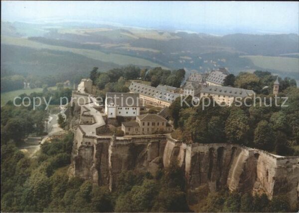 Koenigstein Saechsische Schweiz Fliegeraufnahme Festung Königstein