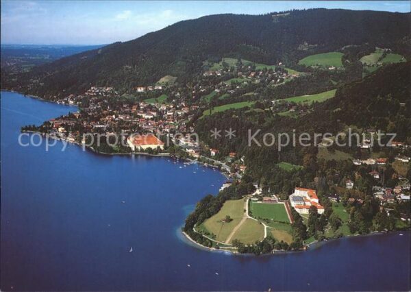 Tegernsee Fliegeraufnahme mit Schloss und Orthopä