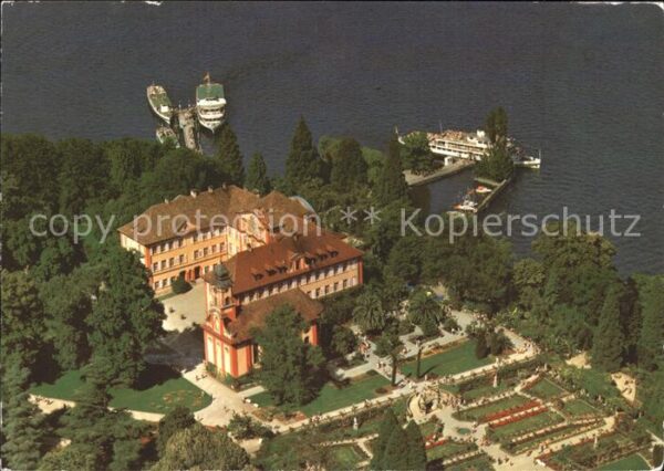 Insel Mainau Fliegeraufnahme Schloß Kirche Terrassen