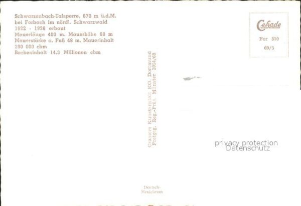 Forbach Baden Fliegeraufnahme Schwarzenbach-Talsperre – Bild 2