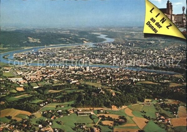 Linz Donau Fliegeraufnahme