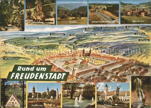 Freudenstadt Panoramakarte rund um Freudenstadt