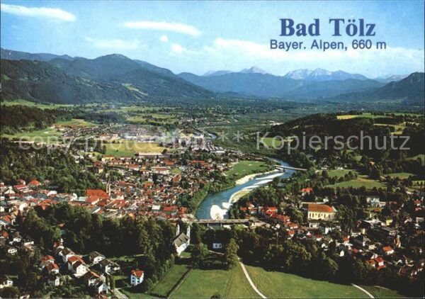 Bad Toelz Fliegeraufnahme Kalvarienberg Isartal