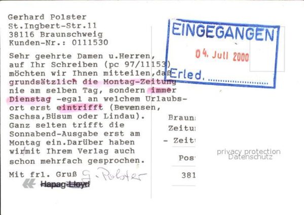 Flugzeuge Zivil Hapag-Lloyd – Bild 2