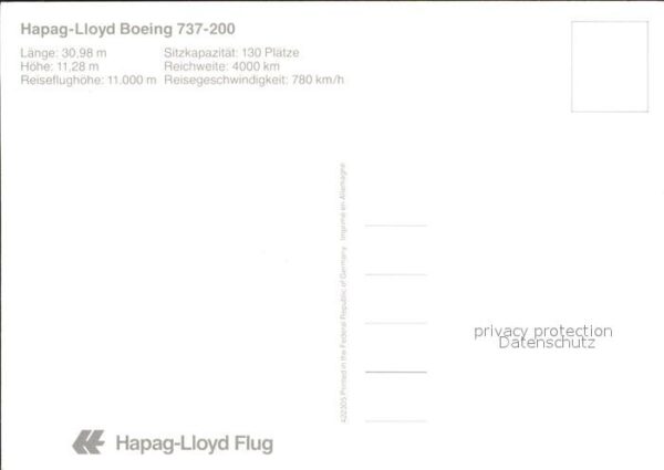 Flugzeuge Zivil Hapag-Lloyd Boeing 737-200 – Bild 2
