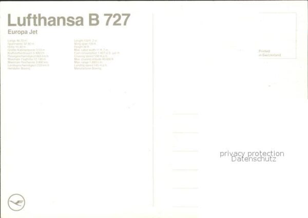 Lufthansa Europa Jet B 727 – Bild 2