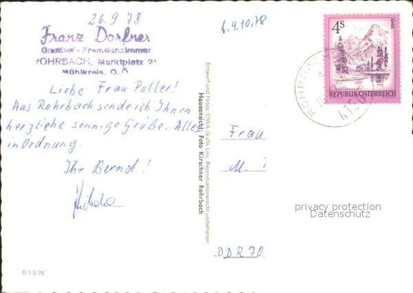 Rohrbach Oberoesterreich Gasthof Franz Dorfner – Bild 2