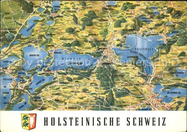 Panoramakarte Holsteinische Schweiz Dieksee Kellersee