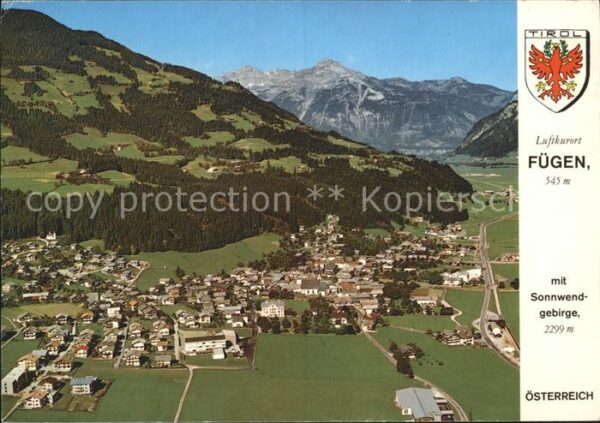 Fuegen Sonnwendgebirge Fliegeraufnahme