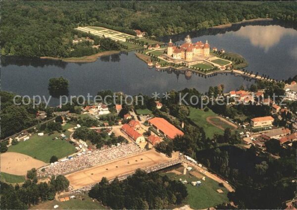 Moritzburg Sachsen Hengstparade Fliegeraufnahme