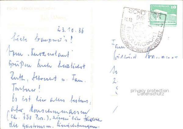 Schoeneck Vogtland FDGB Erholungsheim Karl Marx Restaurant – Bild 2