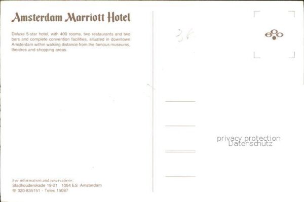 Amsterdam Niederlande Marriot Hotel – Bild 2