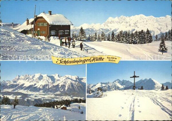 Schladmingerhuette Dachsteingebirge Planei Gipfelkreuz Höc