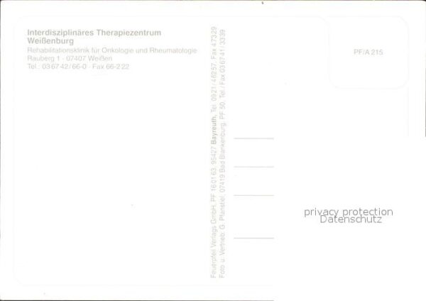 Weissen Uhlstaedt-Kirchhasel Interdisziplinäres Therapiezentrum Weis – Bild 2