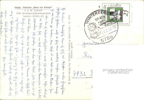 Winterberg Hochsauerland Hotel-Pension Haus am Walde – Bild 2