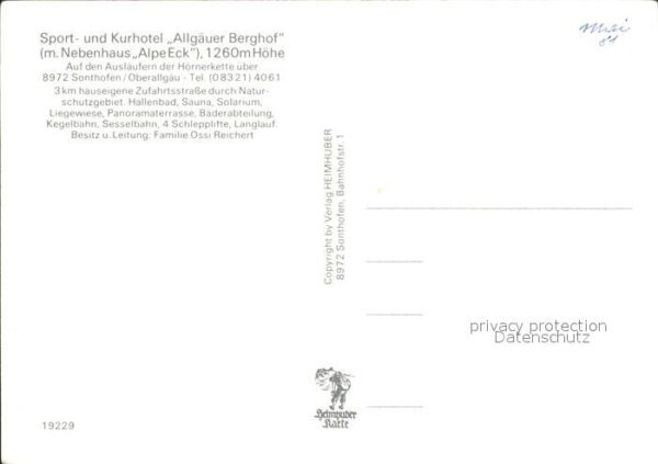Sonthofen Oberallgaeu Sport- und Kurhotel Allgäuer Berghof Ne – Bild 2