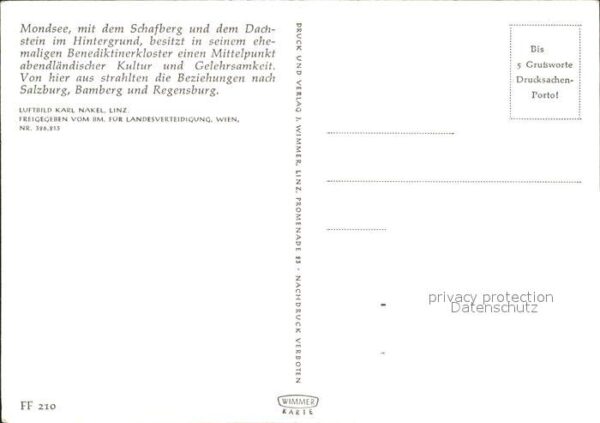 Mondsee Salzkammergut Schafberg Dachstein Fliegeraufnahme – Bild 2