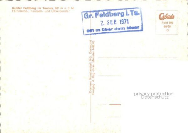 Grosser Feldberg Taunus Fernmelde- Fernseh- und UKW-Sender – Bild 2