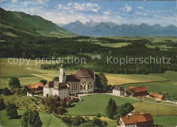 Steingaden Oberbayern Wieskirche Rokokokirche Fliegeraufnahme