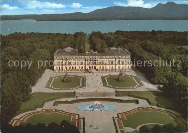 Herrenchiemsee Schloss Herrenchiemsee Fliegeraufnahme