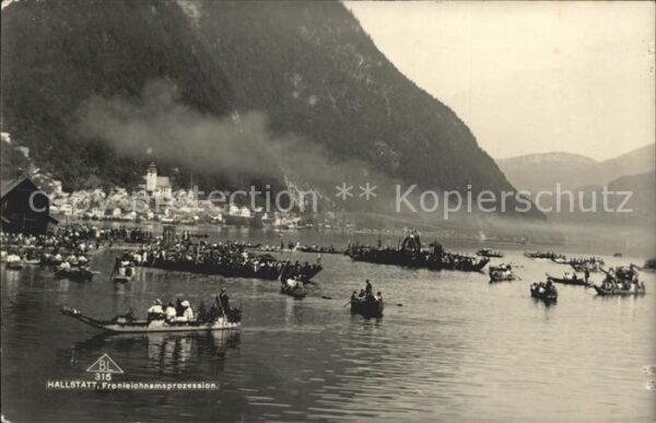Hallstatt Austria Fronleichnamsprozession Boote