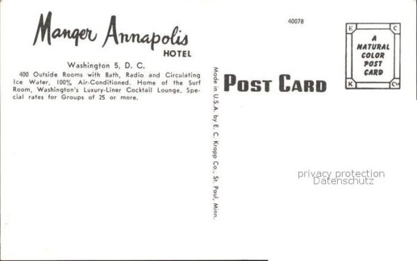 Washington DC Manger Annapolis Hotel – Bild 2