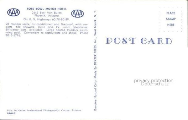 Phoenix Arizona Rose Bowl Motor Hotel – Bild 2