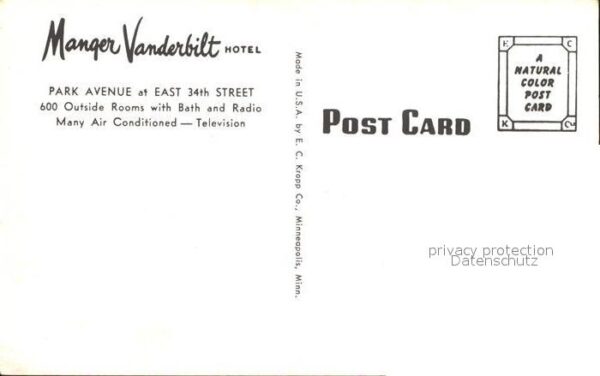 New York City Manger Vanderbilt Hotel Zeichnung – Bild 2