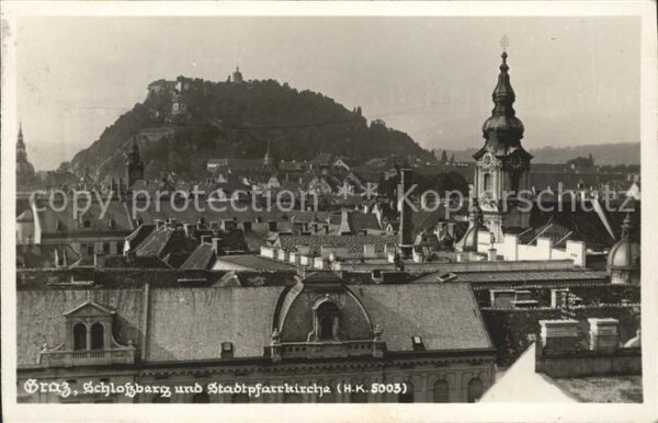 Graz Steiermark Schlossberg und Stadtpfarrkirche