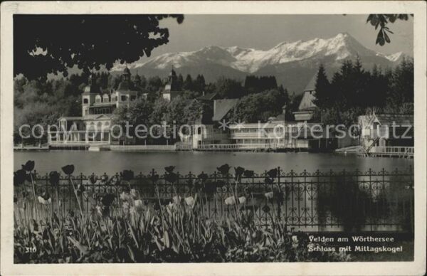 Velden Woerthersee Schloss mit Mittagskogel