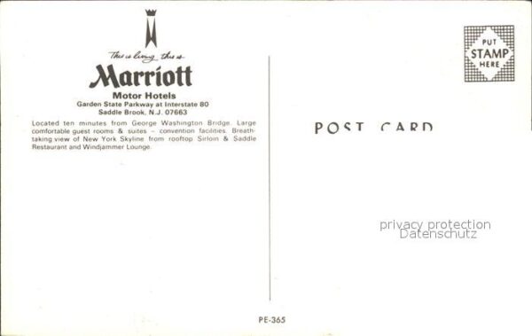 Saddle Brook Mariott Motor Hotels Zeichnung – Bild 2